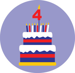USA Independence Day cake vector illustration