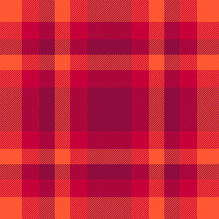 Vibrant red and orange plaid pattern.  Perfect for autumnal designs, textile prints, or adding a warm, textured feel to any project. This seamless design offers a bold and stylish aesthetic.