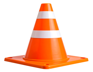 Traffic cone isolated on white background