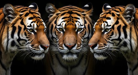 Fototapeta premium Tiger, Tigers, Three tigers, Three Tigers Close Up