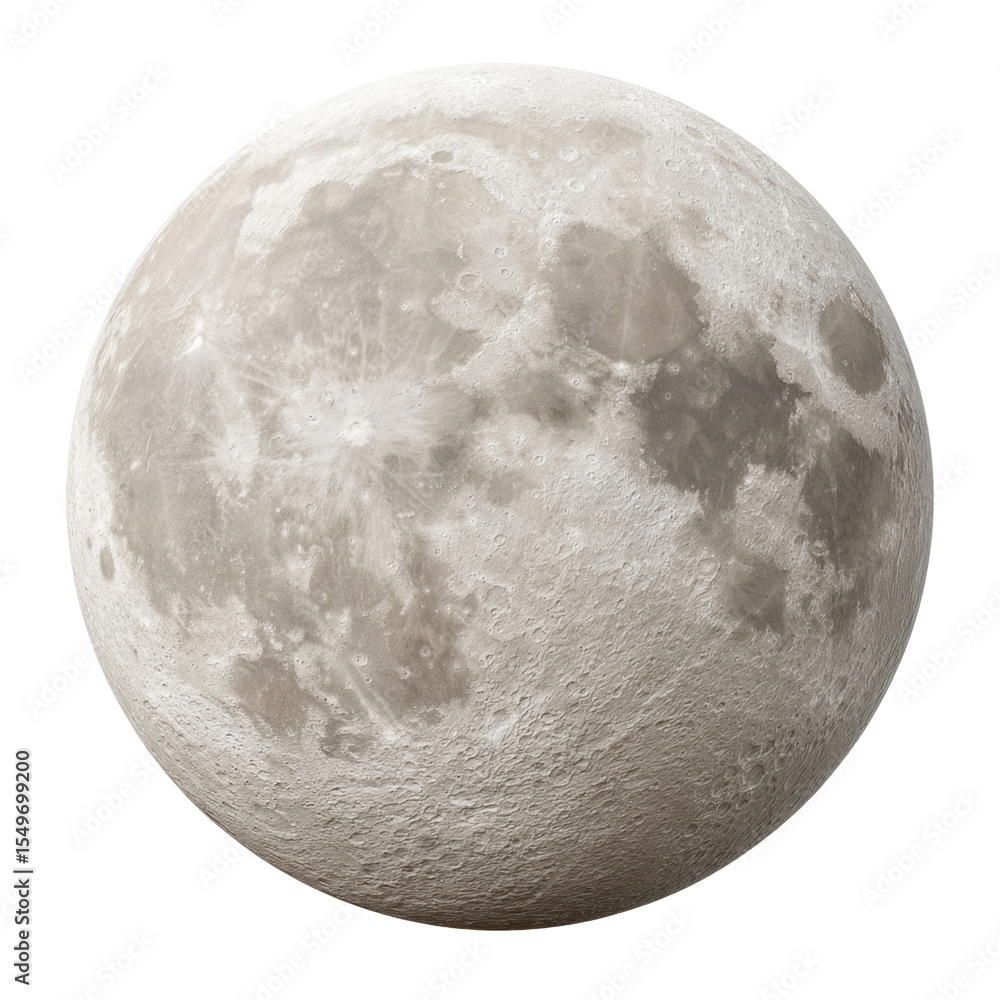 Poster detailed close-up view of the full moon showcasing lunar surface features and unique texture from ou