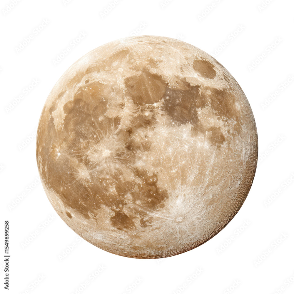 Poster high-resolution image of the full moon capturing craters and texture in stunning detail transparent 