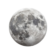 Obraz premium Full Moon with Detailed Surface Features Against Black Background for Astronomy and Night Sky Enthusiasts Transparent background or PNG