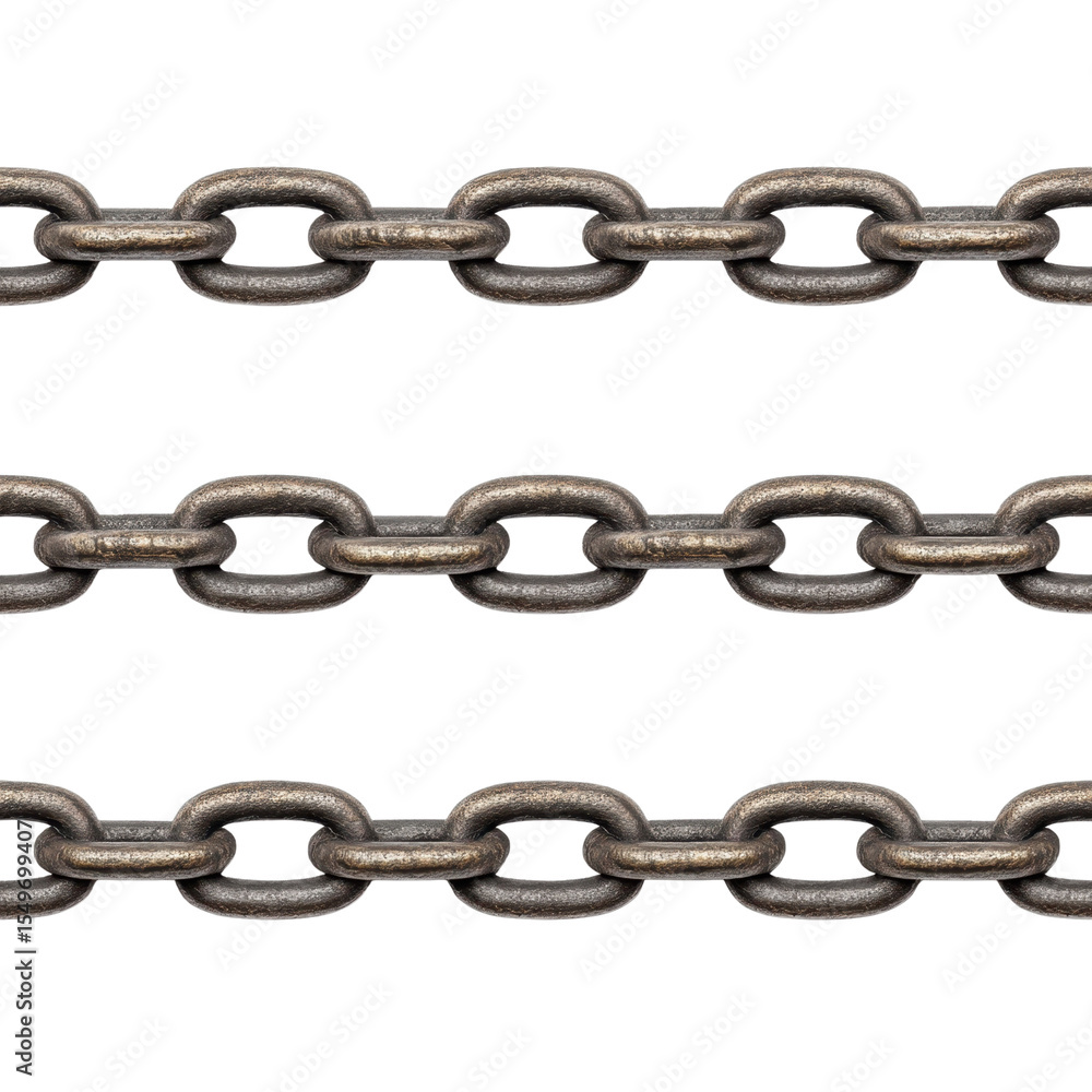 Poster close-up of metallic chain links showing texture and detail for industrial and artistic uses transpa