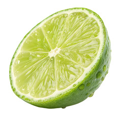 Juicy Lime Wedge A Refreshing CloseUp isolated on transparent baackground