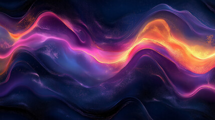 Fototapeta premium Colorful iridescent wave pattern flowing in digital art composition