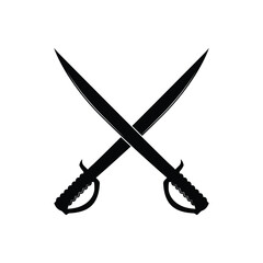 Traditional crossed saber weapon icon