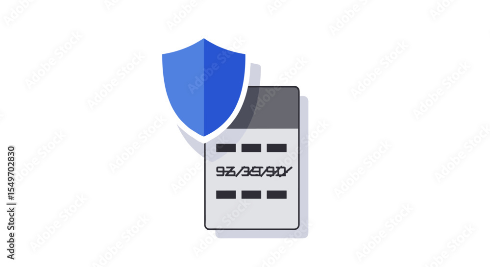 Poster secure data protection concept with shield and encryption icon for digital security design vector il