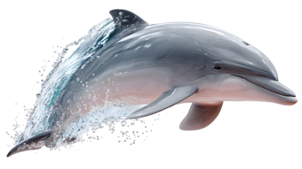 A dolphin is flying through the air