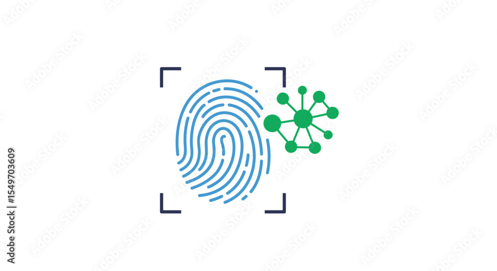 Poster biometric security and molecular technology vector design for identification systems vector illustra