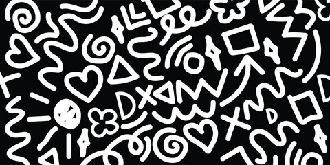 Memphis geometric seamless pattern. Vector Illustration.