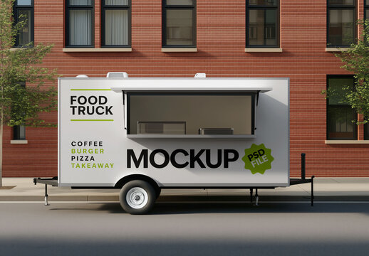 Food Truck Branding Mockup for Vehicle Branding and Fleet Design