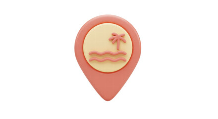 Vacation Beach Pin Icon