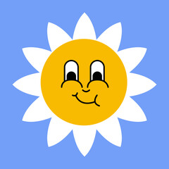 Daisy flower smiling face, cute sunflower emoji for different emotions, great for adding joy to your designs