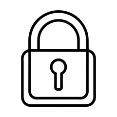 Secure locked vector icon. Security line art symbol flat style.