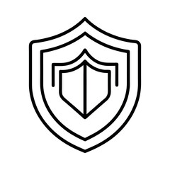 Protection line art vector icon. Shield & Barrier safety symbol. Vector illustration for web.