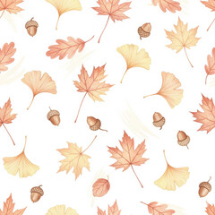 autumn leaves seamless pattern