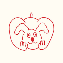 cute dog abstract logo illustration
