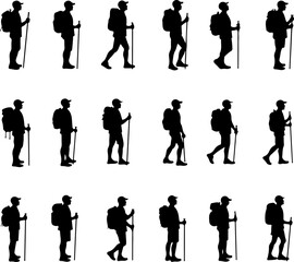 Obraz premium Mountain Hiking vector design bundle