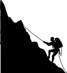 Fototapeta premium Mountain Climbing Silhouettes vector