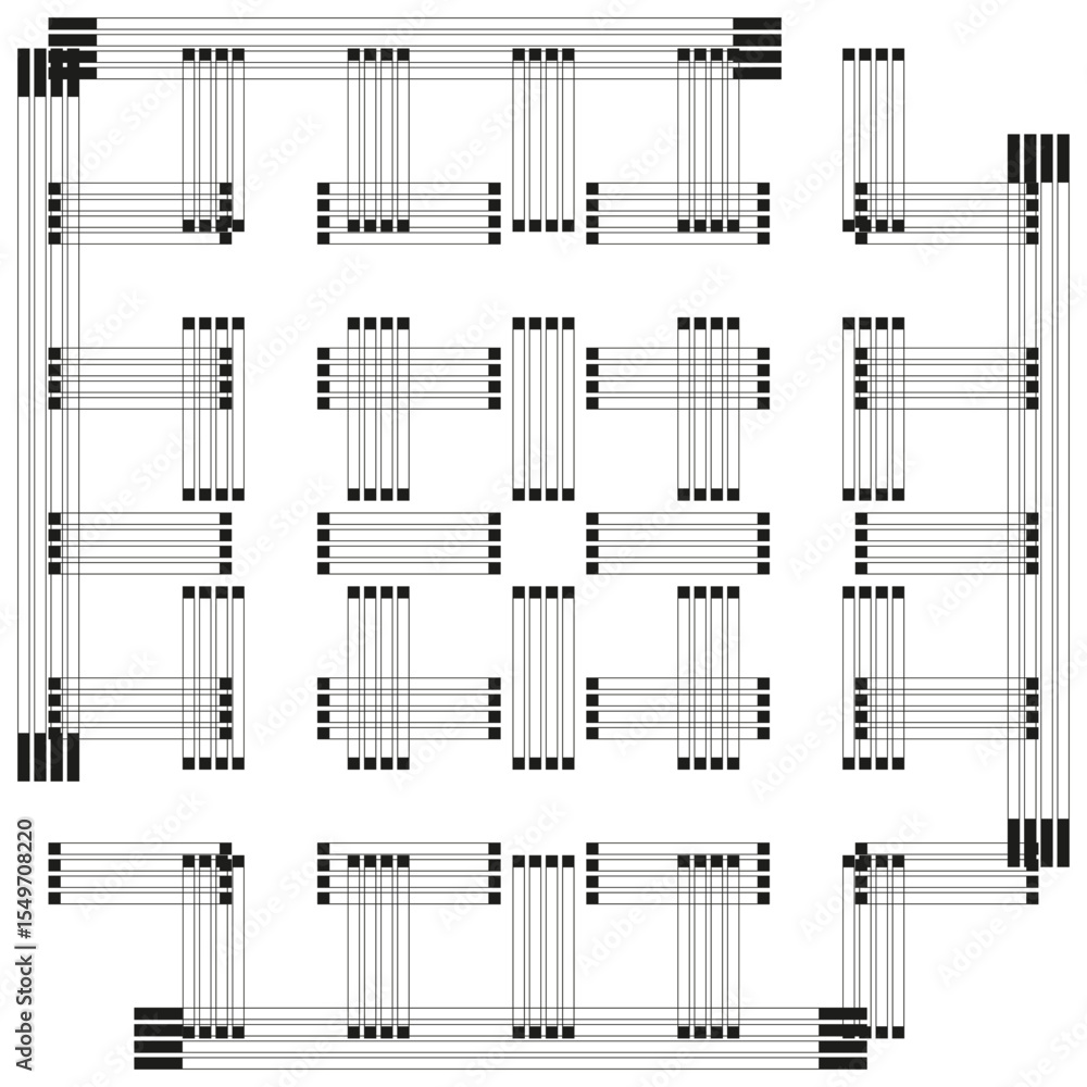 Poster grid icon pattern. structured line symbol. geometric mesh vector. black modern design