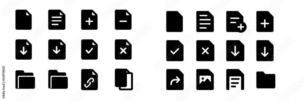 Poster Icons representing various document and folder actions in a modern digital interface with a clean design