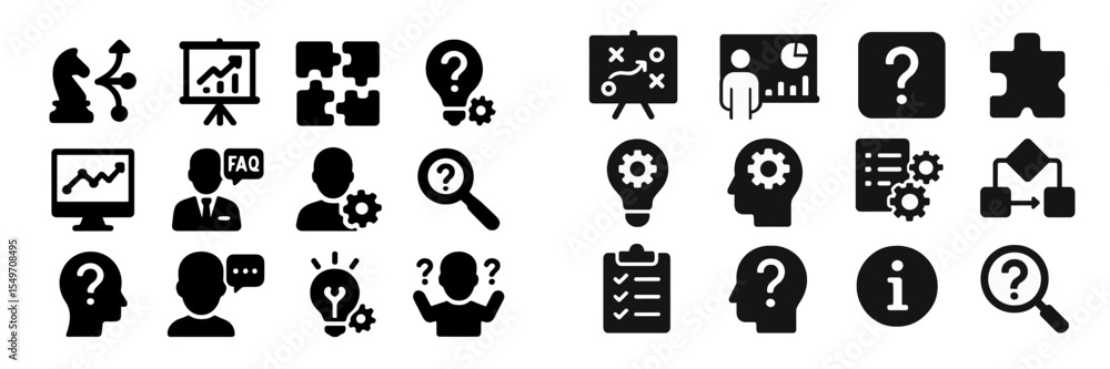Aufkleber Visual representation of common business concepts and problem-solving techniques in a modern workspace setting