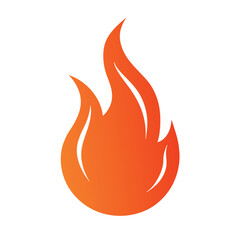 Flat vector flame icon on white background. Fire Symbol Illustration.