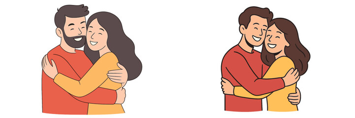 Couple sharing a warm embrace in a cozy setting during a joyful moment together