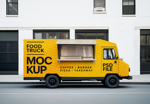 Food Truck Branding Mockup for Food and Beverage Branding and Packaging Design