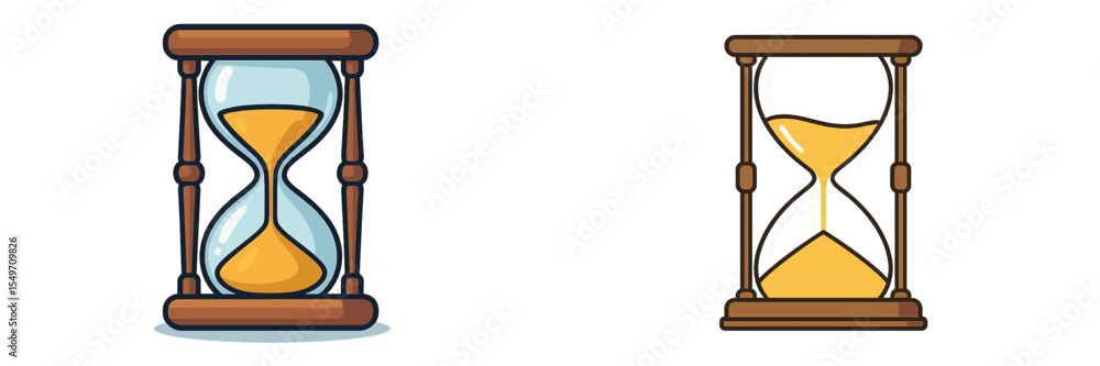 Poster hourglasses symbolize the passage of time in a creative and colorful design highlighting elegance an