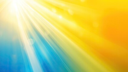Bright sunbeams radiating across a vibrant blue and yellow backdrop