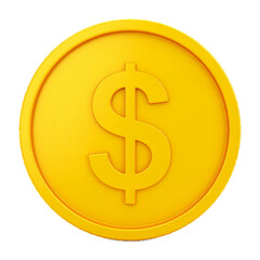 Obraz premium Coin money dollar currency yellow rich isolated white background