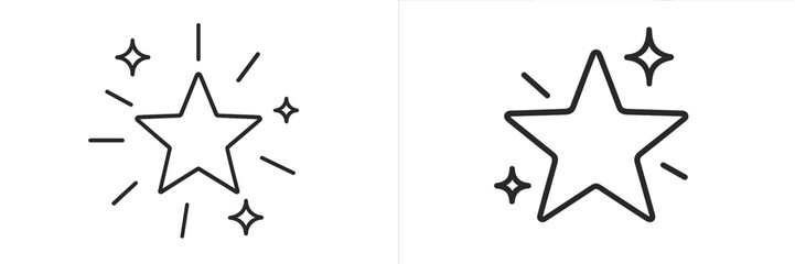 Obraz premium Stylized star illustrations with sparkles and shining effects for graphic design and decoration
