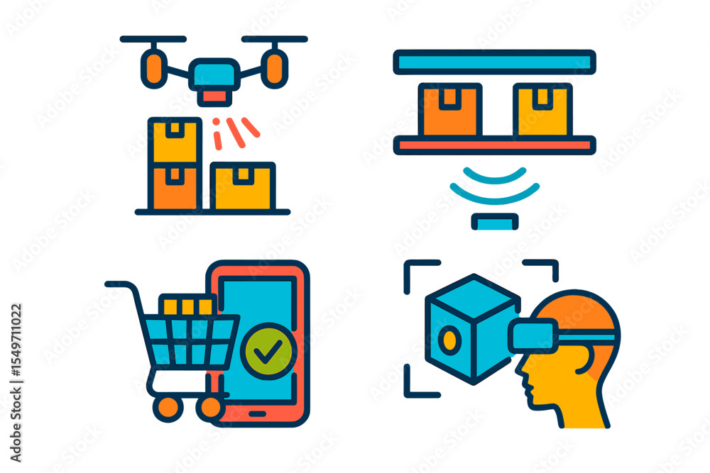 Poster Modern delivery methods and virtual shopping technologies for improved customer experience in retail