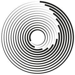 Spiral radial pattern. Hypnotic swirl Vector. Concentric circle design. Optical illusion art.