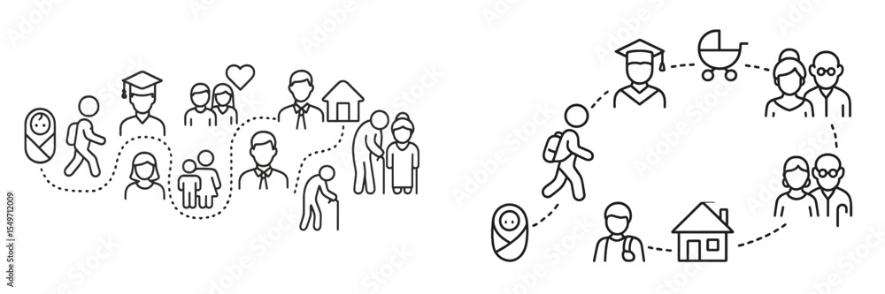 Poster relationships and community connections illustrated through diverse activities in a simple design