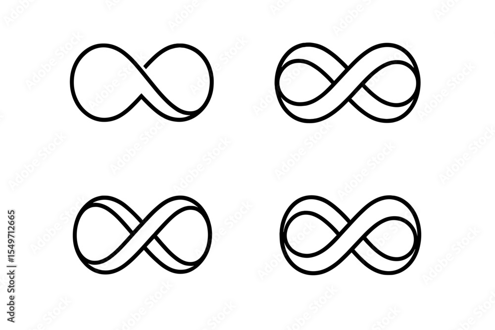Aufkleber Multiple variations of infinity symbols designed for creative use in art and design projects