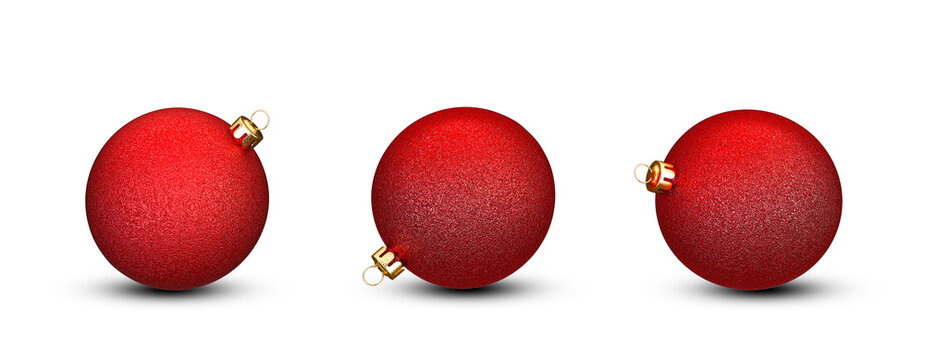 Christmas red ball isolated on white
