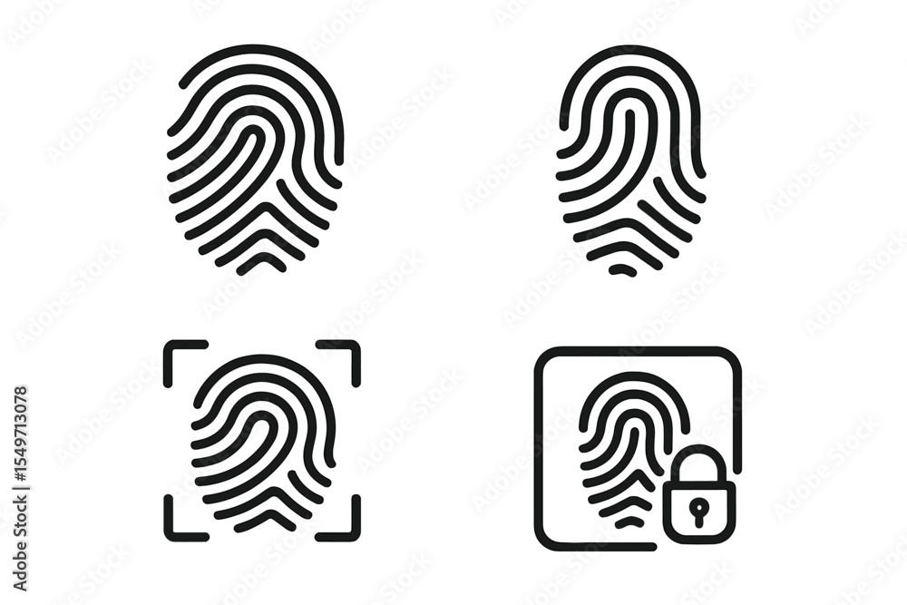 Aufkleber Unique fingerprint designs showcasing biometric technology and security measures for identification and access control systems
