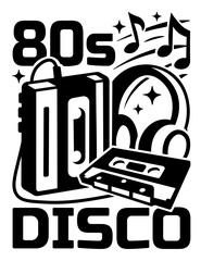 Cassette Player SVG, 80s Disco SVG, Vintage Player SVG, Retro Music SVG