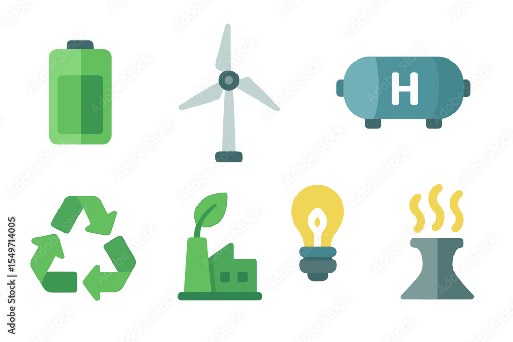Poster Innovative energy concepts featuring renewable sources and sustainable practices in a modern design