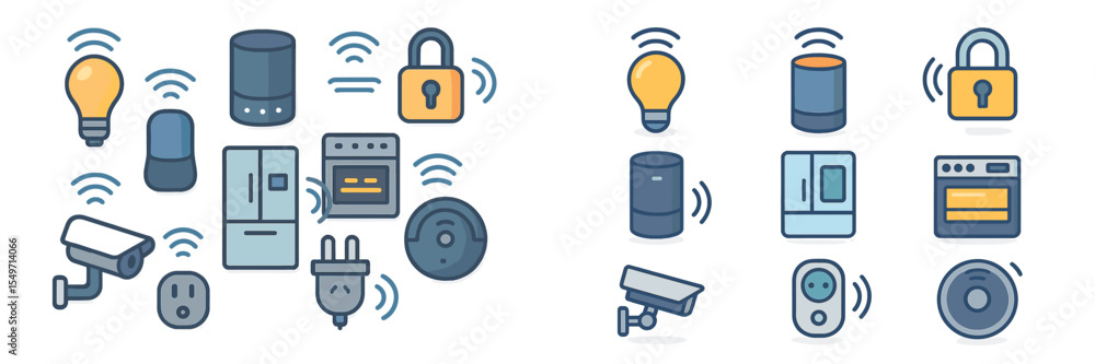 Poster smart home devices showcase various gadgets for enhanced security and convenience in modern living s