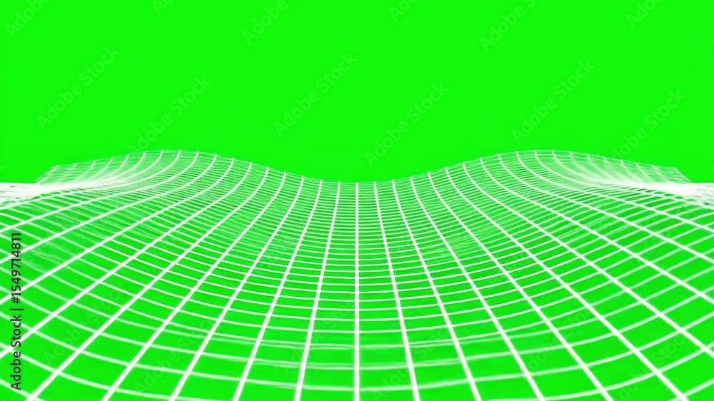 Poster abstract wireframe landscape animation on green screen background for vfx compositing