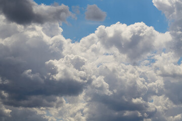 Close-up of textured clouds: Detailed image of clouds allows for examination of their texture for...