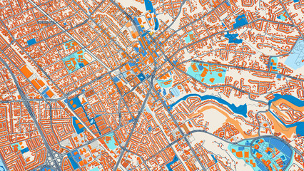 Colorful Hayward Street Map with Labels and Buildings