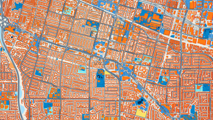 Obraz premium Colorful Sunnyvale Street Map with Labels and Buildings