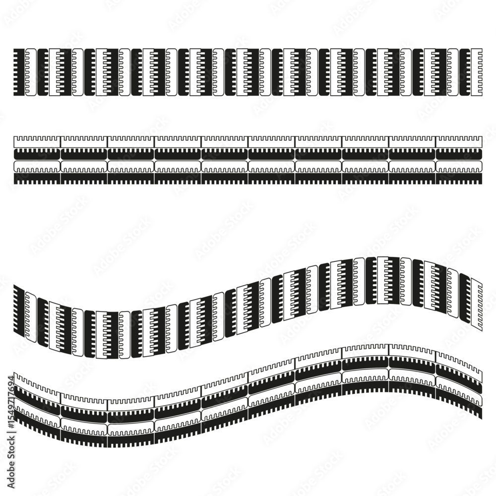 Poster abstract line set. wavy pattern elements. textured graphic vector. horizontal divider illustration.