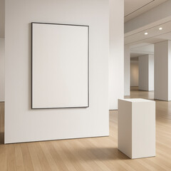 Framed 24x36 Poster Mockup in Modern Art Gallery