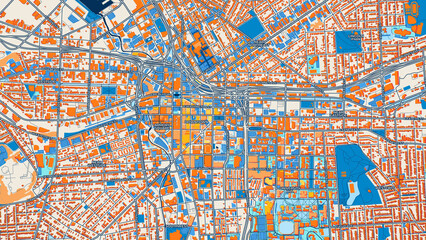Colorful Syracuse Street Map with Labels and Buildings